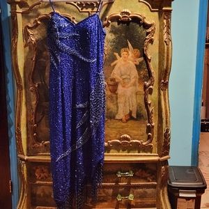 Nite Line 90's Sequin royal blue gown size 6/8